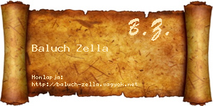 Baluch Zella névjegykártya